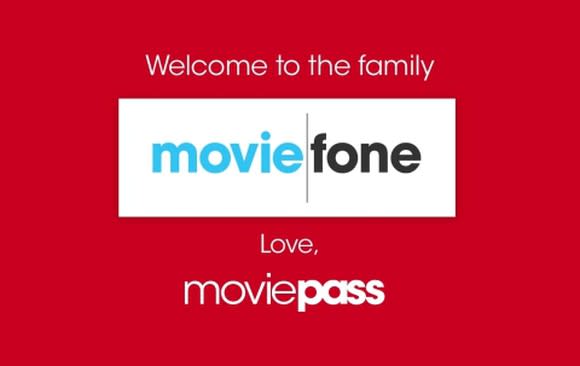 A simple banner with the text, Welcome to the family Moviefone. Love, MoviePass.