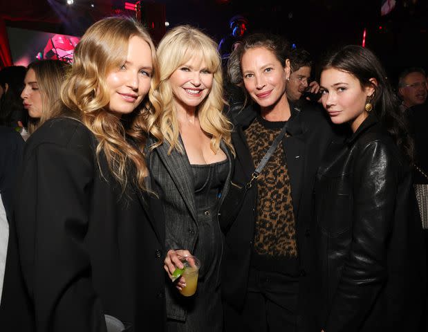 <p>Kevin Mazur/Getty</p> From Left: Sailor Brinkley Cook, Christie Brinkley, Christy Turlington Burns and Grace Burns