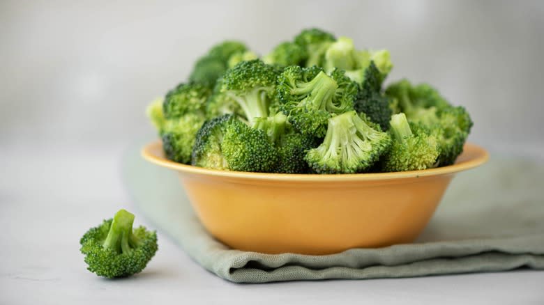 Broccoli florets in a bowl