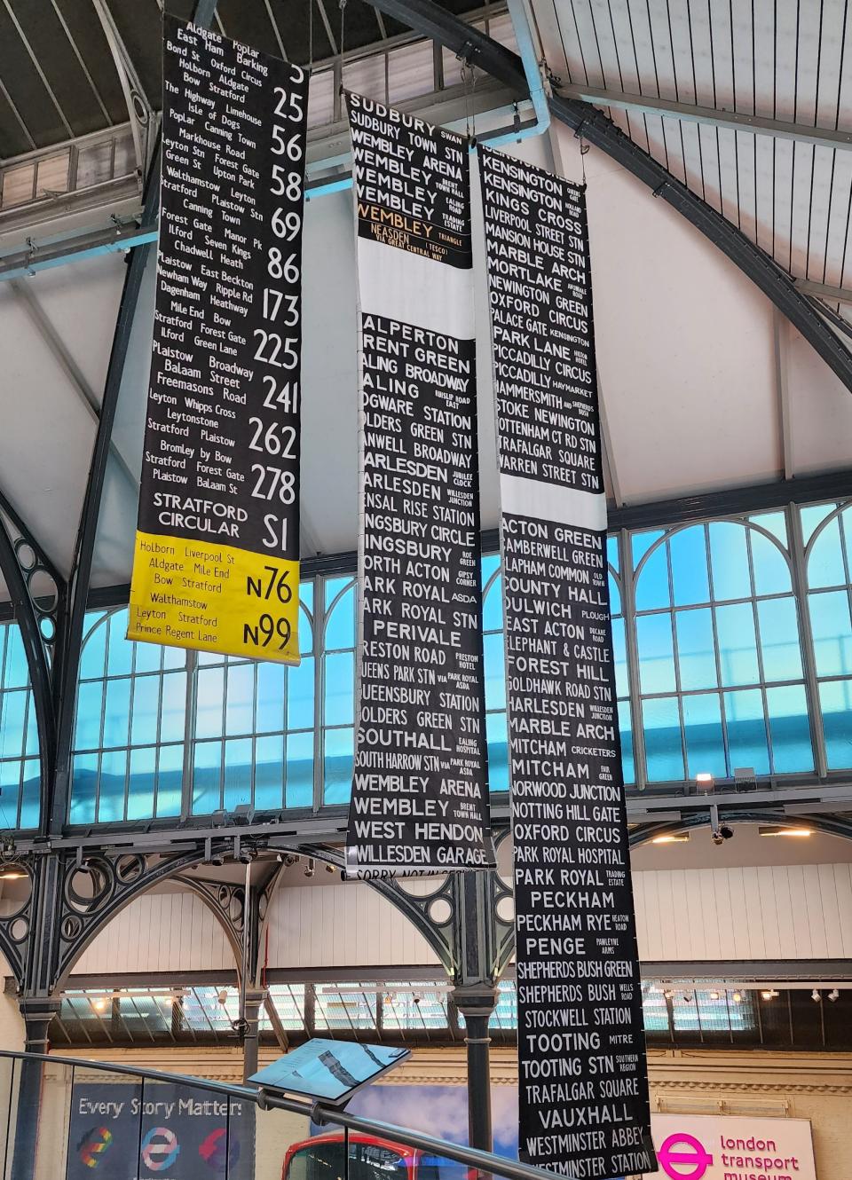 The London Transport Museum is in Covenant Garden doesn't just tell the story of trains and buses. It also has filmed interviews telling the stories of Londoners sheltering in the underground stations during the World War II bombing raids.