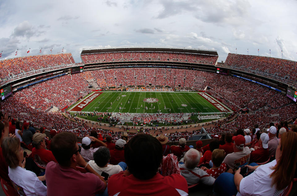 TUSCALOOSA, AL - OCTOBER 24:  A general view of Bryant-Denny Stadium during the game between the Alabama Crimson Tide and the Tennessee Volunteers on October 24, 2015 in Tuscaloosa, Alabama.  (Photo by Kevin C. Cox/Getty Images)