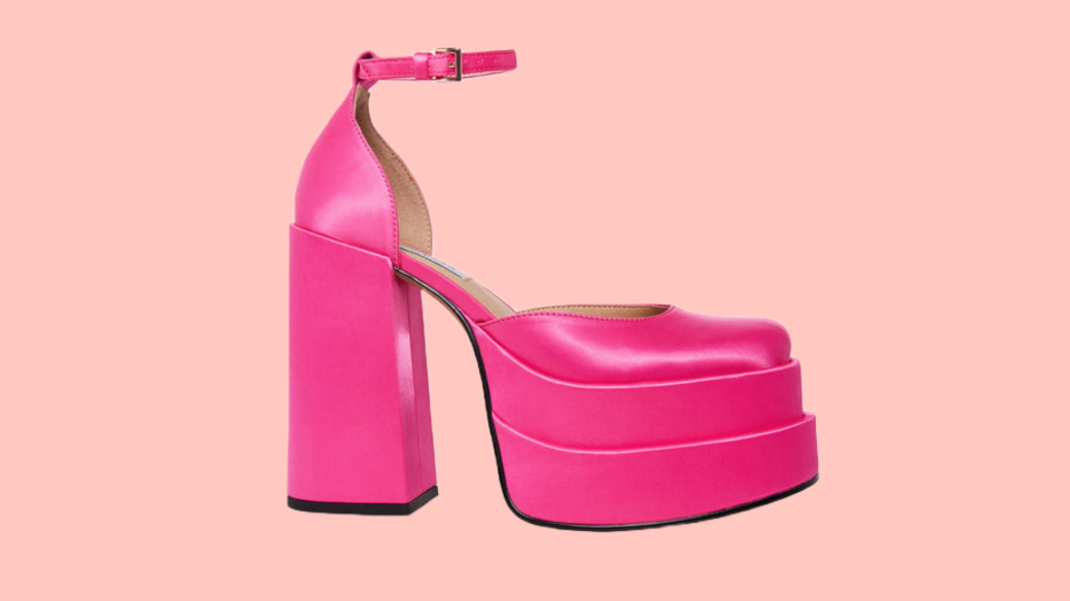 You don't need high-fashion labels to wear Barbiecore-esque high heels.