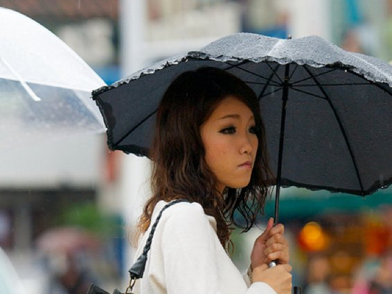 sad japanese girl rain