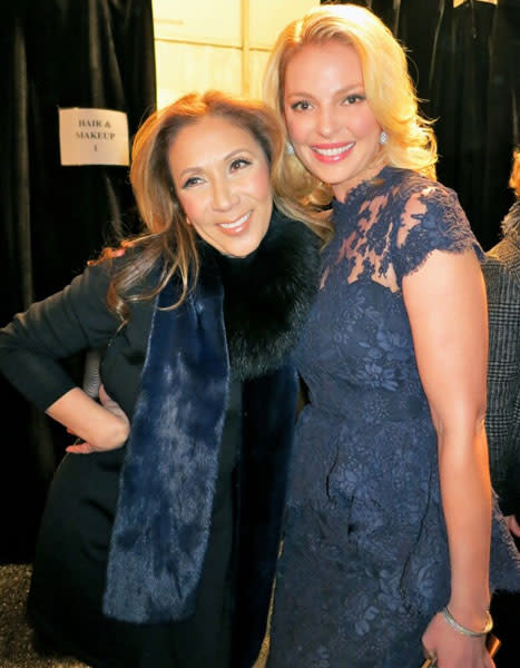 Katherine Heigl shared this snap of her backstage at NYFW on her Twitter page.