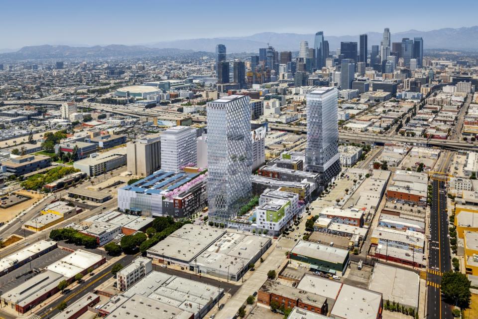 The Reef skyscraper project, later marketed as Broadway Square Los Angeles, would cover 9.7 acres.