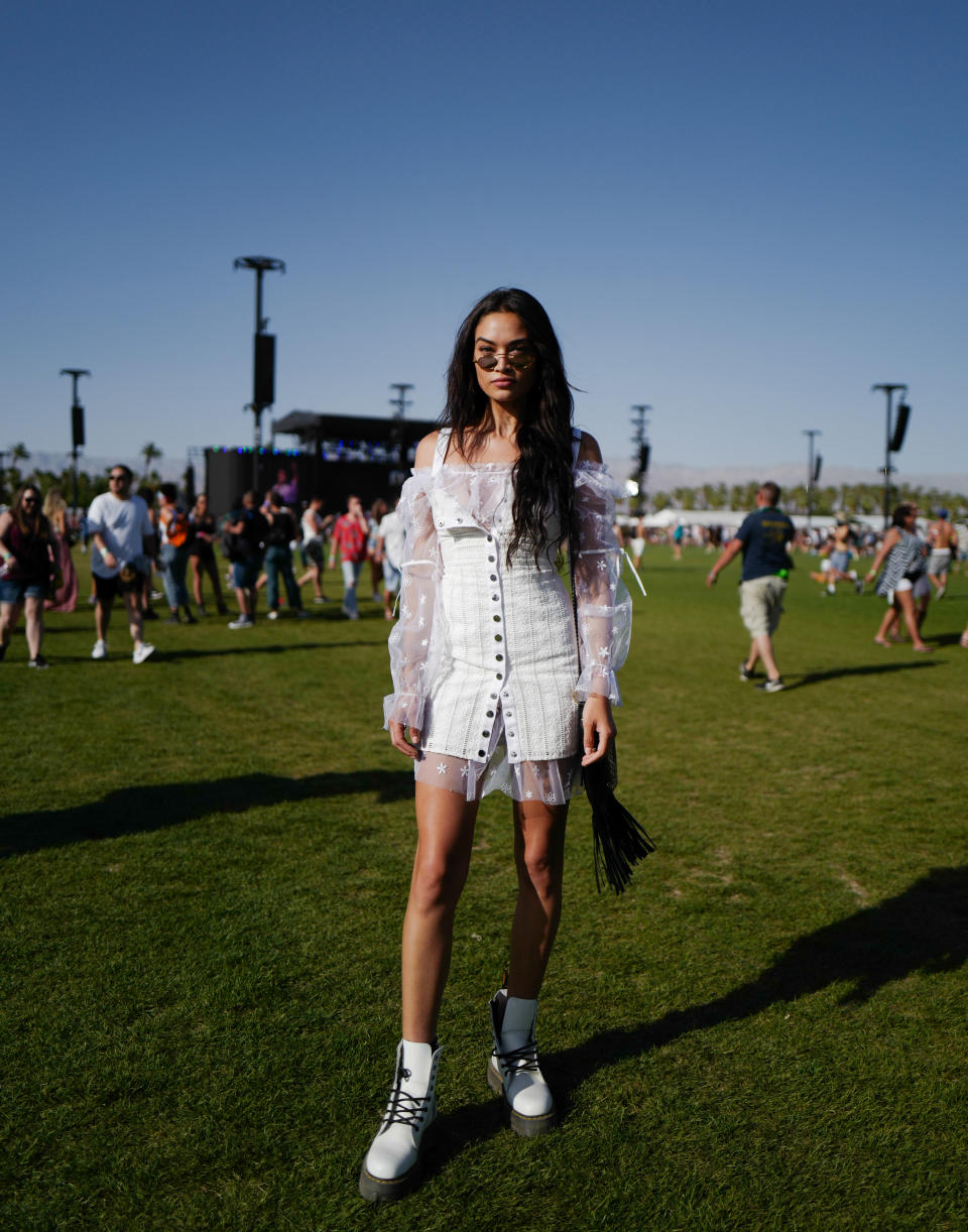 Coachella White Combat Boots