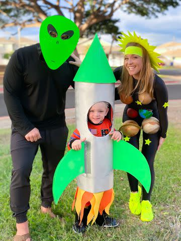 <p>Courtesy Byers Family</p> PJ, Jenny, and Declan Byers look forward to creating out-of-this-world costumes each year.