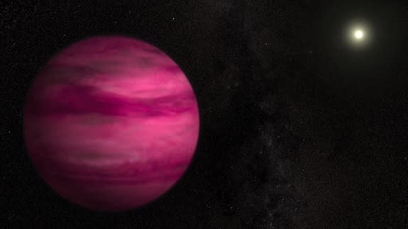 Glowing a dark magenta, the newly discovered exoplanet GJ 504b weighs in with about four times Jupiter's mass, making it the lowest-mass planet ever directly imaged around a star like the sun.