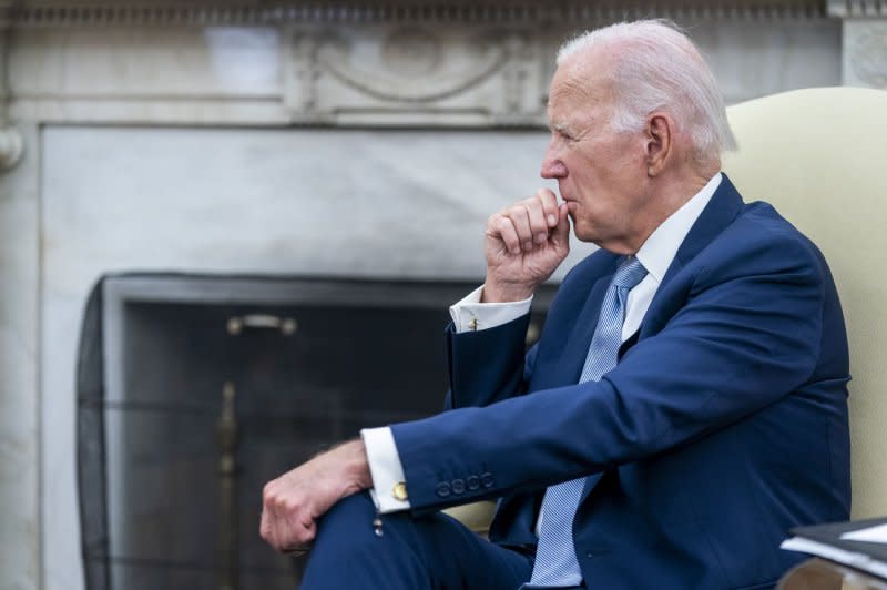 President Joe Biden on Wednesday will address Hurricane Idalia and the Maui wildfires in a speech from the White House. Photo by Shawn Thew/UPI