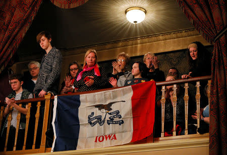Audience members listen as U.S. Senator Elizabeth Warren (D-MA) speaks at an Organizing Event in Sioux City, Iowa, U.S., January 5, 2019. REUTERS/Brian Snyder