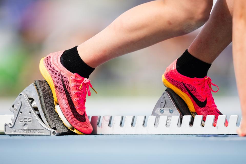 High school athletes compete during the BYU Track Invitational at the Clarence F. Robison Outdoor Track & Field in Provo on May 6, 2023. | Ryan Sun, Deseret News