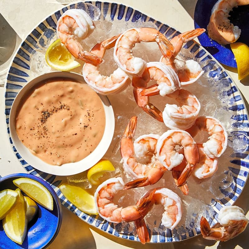 Poached Shrimp with Thousand Island Dressing 