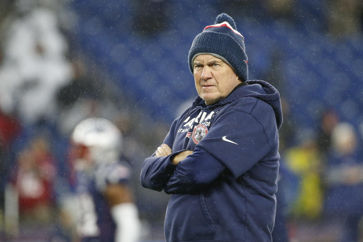 Bill Belichick really does not like being asked questions about SpyGate 2.0. (Greg M. Cooper-USA TODAY Sports)