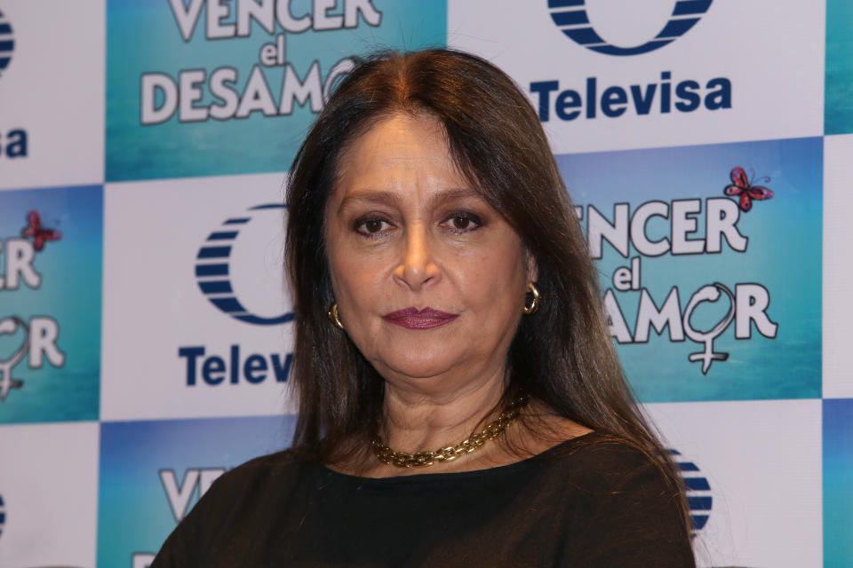 Daniela Romo durante la presentación de Vencer al desamor. (Fotografía: Adrián Monroy/Medios y Media/Getty Images)