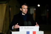 French President Macron visits a military field hospital in Mulhouse