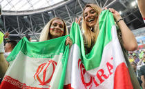 <p>A fan of Iran is seen during the 2018 FIFA World Cup Russia Group B match between Morocco and IR Iran at the Saint Petersburg Stadium in St. Petersburg , Russia on June, 15, 2018. (Photo by Gokhan Balci/Anadolu Agency/Getty Images) </p>