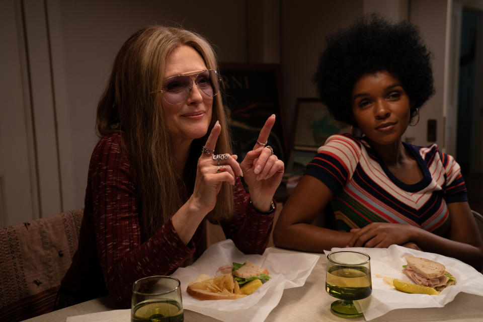 Julianne Moore as Gloria Steinem and Janelle Monáe as Dorothy Pitman Hughes in 'The Glorias'<span class="copyright">Dan McFadden</span>