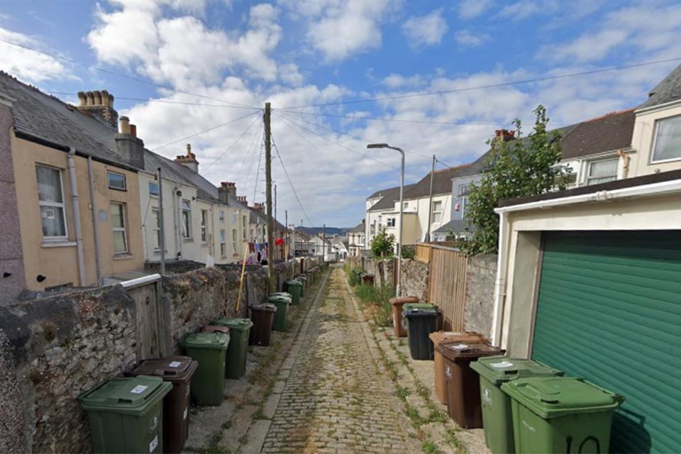 A police cordon was in place over this alley and other parts of St Michael Avenue (Google)