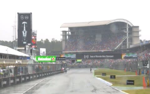 The rain falling at Hockenheim - Credit: SKY SPORTS F1