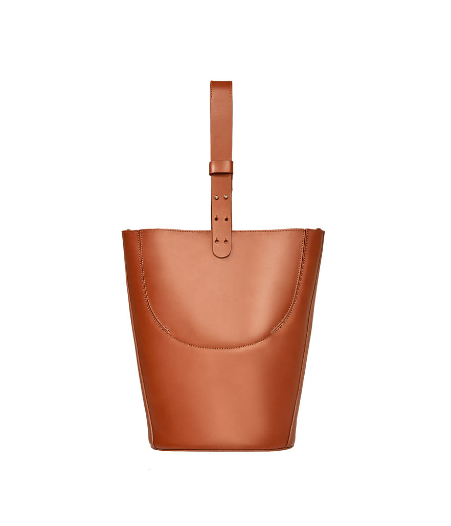 Zara Studio Leather Maxi Bucket Bag