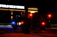 Ambulance at night as coronavirus (COVID-19) cases surge in Aberdeen, South Dakota