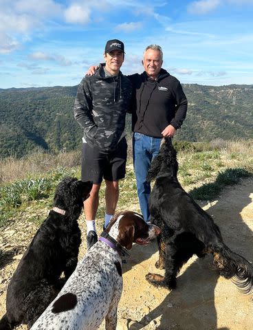 <p>Robert F. Kennedy Jr/X</p> Aaron Rodgers and Robert F. Kennedy Jr. go hiking