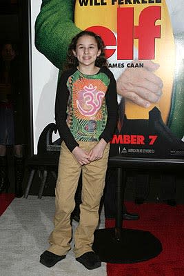 Hallie Kate Eisenberg at the New York premiere of New Line's Elf