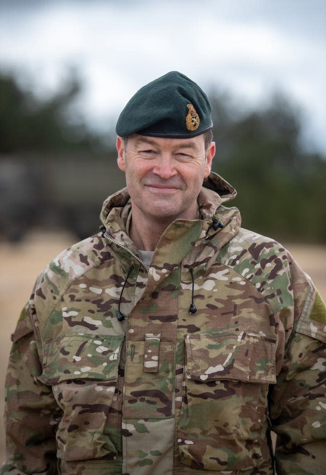 General Sir Patrick Sanders after a live exercise demonstration at Bovington Camp