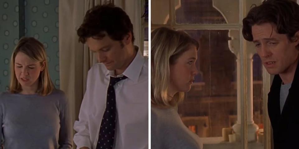 bridget jones and darcy and bridget jones and daniel in bridget jones diary