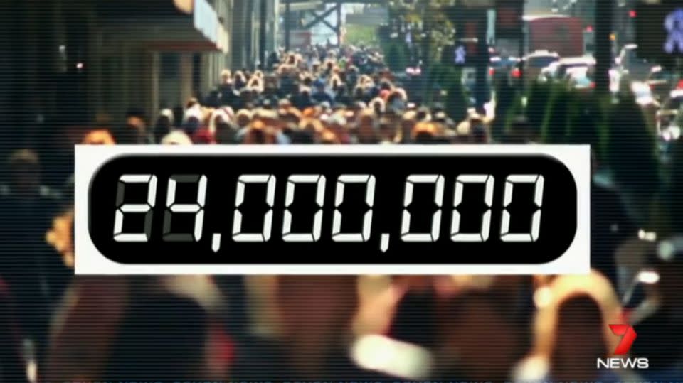 The count is expected to hit 24,000,000 just after midnight tonight. Photo: 7 News