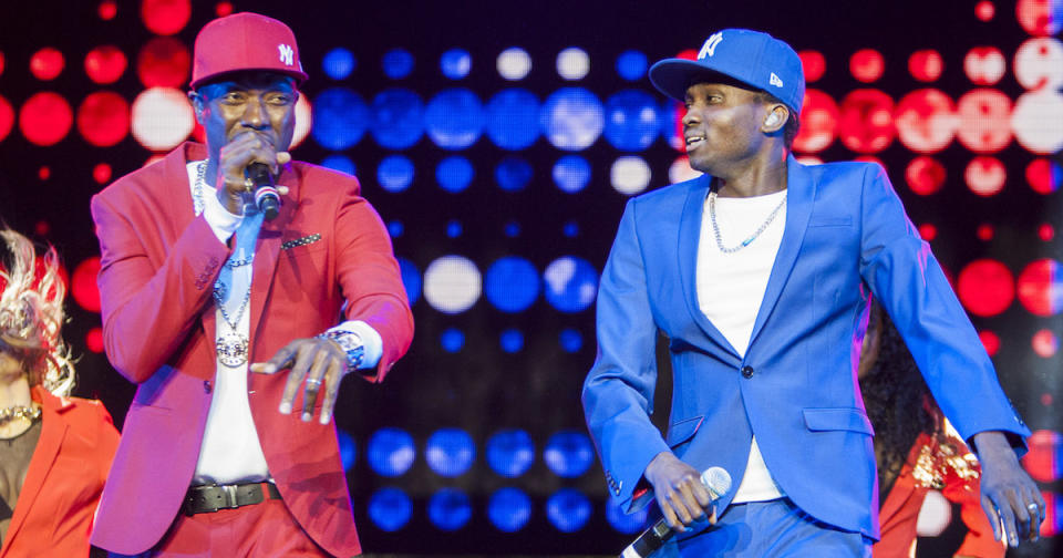 Reggie N Bollie performing on-stage at the Hydro Arena, Glasgow for The X Factor Life Tour (Copyright: DMC/Splash News)