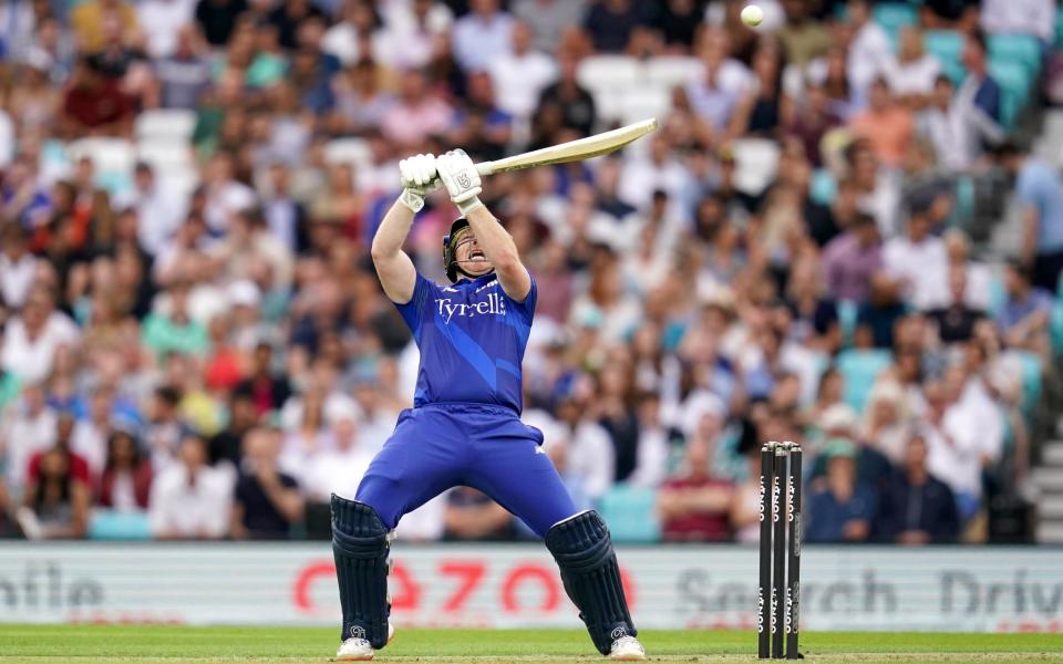 London Spirit's Eoin Morgan batting during The Hundred match at The Kia Oval - John Walton/PA Wire