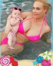 <p>Ditto here – when Coco wore a pink bikini and Chanel, in her first bikini ever (milestone!), was pretty in light pink in April 2016. (Photo: <a rel="nofollow noopener" href="https://www.instagram.com/p/BDrGWUehQ-E/?amp%3Bhl=en" target="_blank" data-ylk="slk:Coco Austin via Instagram;elm:context_link;itc:0;sec:content-canvas" class="link ">Coco Austin via Instagram</a>) </p>