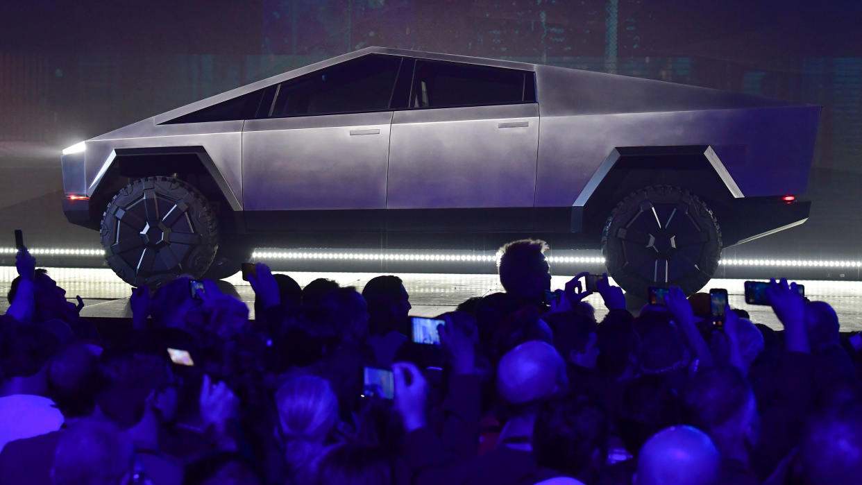 Tesla's Cybertruck at the Tesla Design Center in Hawthorne, California, on Nov. 21, 2019.