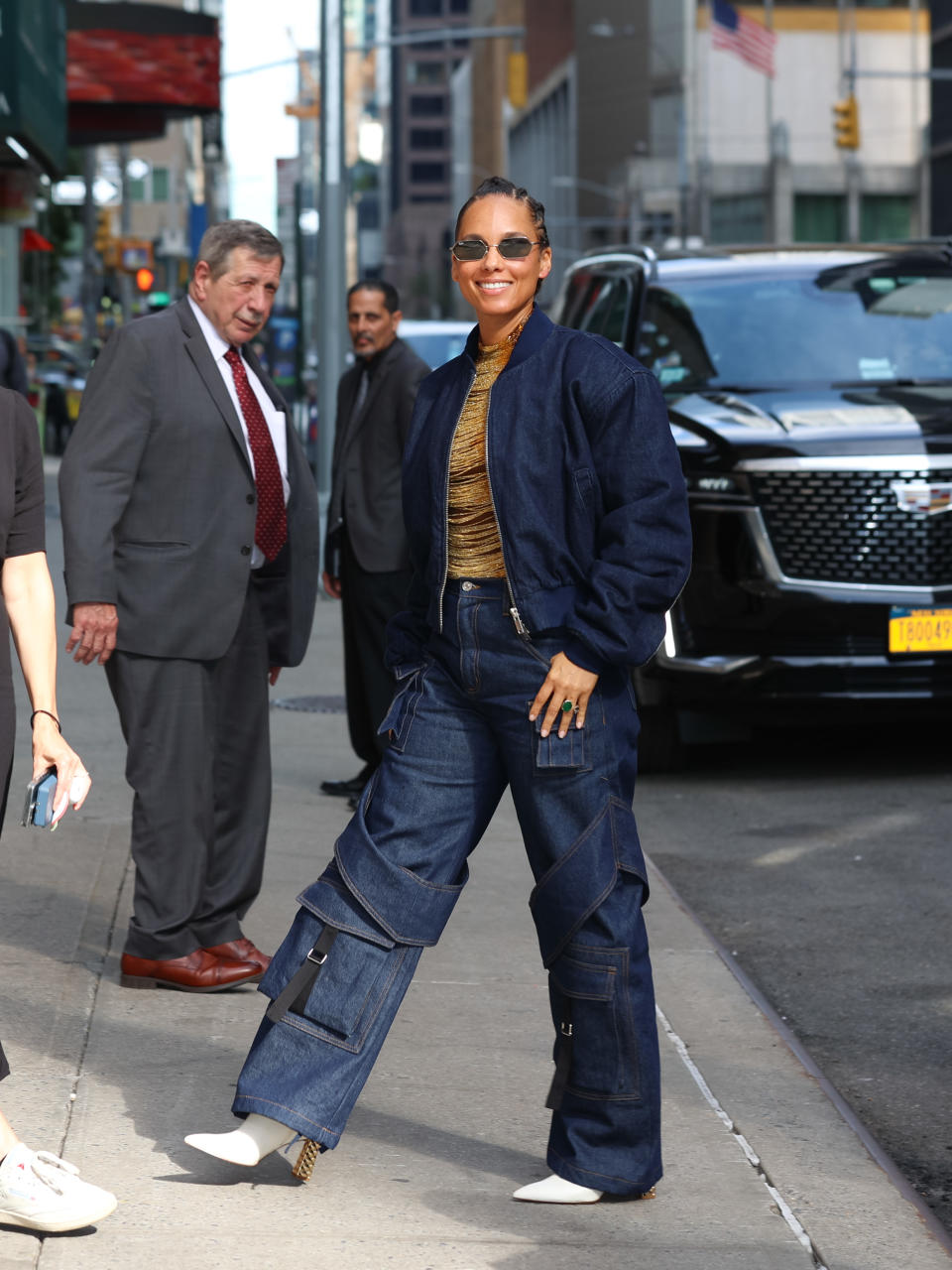 NEW YORK, NY - JUNE 03: Alicia Keys is seen arriving at the 'The Late Show With Stephen Colbert' on June 03, 2024 in New York City.  (Photo by Jason Howard/Bauer-Griffin/GC Images)