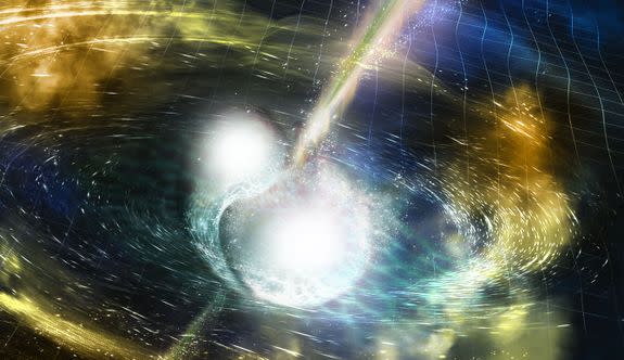 Artist's illustration of the neutron star collision.