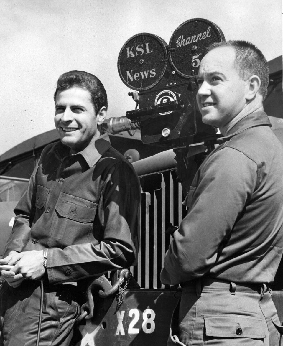 Dick Nourse and Larry Finnegan of KSL prepare for a trip to Vietnam on May 11 1967. | Nourse family photo