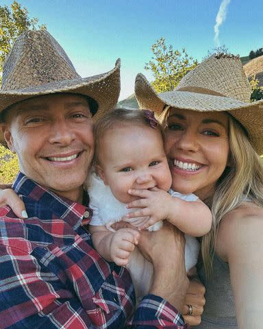 <p>samantha cope/Instagram</p> Samantha Cope and Joey Lawrence with daughter, Dylan