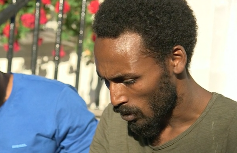 Mahad Egal is staying in a single hotel room with his wife and two children (BBC)
