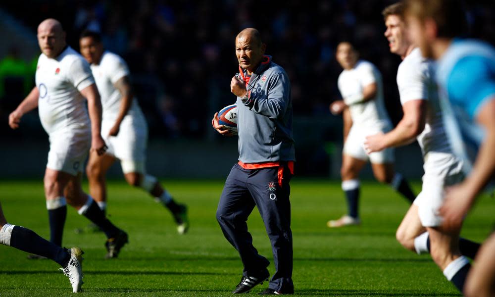 England's head coach, Eddie Jones, during training