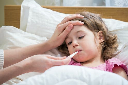 <span class="caption">RSV is most common in children under two.</span> <span class="attribution"><a class="link " href="https://www.shutterstock.com/image-photo/mother-measuring-temperature-her-ill-kid-493198735" rel="nofollow noopener" target="_blank" data-ylk="slk:Aleksandra Suzi/ Shutterstock;elm:context_link;itc:0;sec:content-canvas">Aleksandra Suzi/ Shutterstock</a></span>