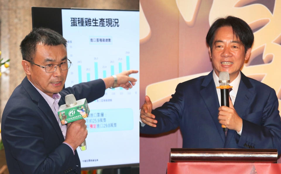 近期農業部長陳吉仲(左)因超思案、副總統賴清德(右)因老家違建，被歷史哥盯得滿頭包。（合成圖／陳君瑋攝、資料照）