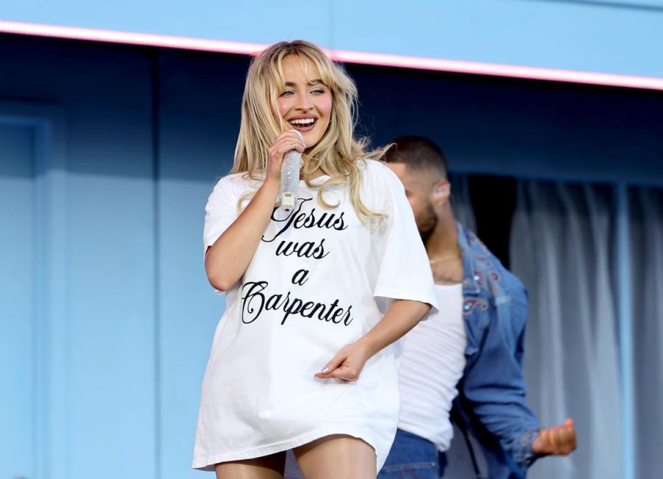 Sabrina Carpenter performs at the Coachella Stage during the 2024 Coachella Valley Music and Arts Festival at Empire Polo Club on April 12, 2024 (Getty Images for Coachella)