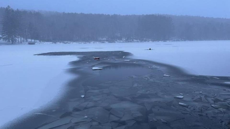 PHOTO: Thin ice at Basswood Pond. (New York State Department of Environmental Conservation)