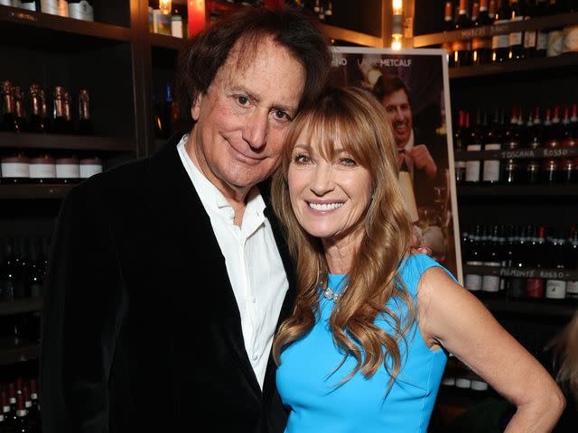 <p>Stewart Cook/Getty</p> John Zambetti and Jane Seymour at Roadside Attractions' 'Somewhere In Queens' reception in Los Angeles, California in January 2024.
