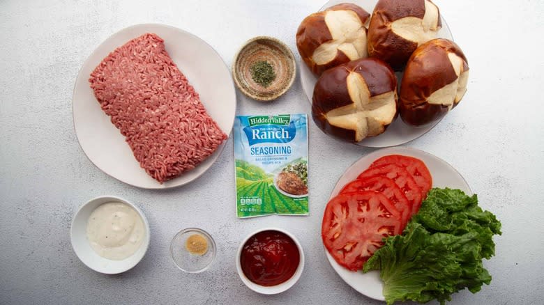 ingredients for homemade burgers