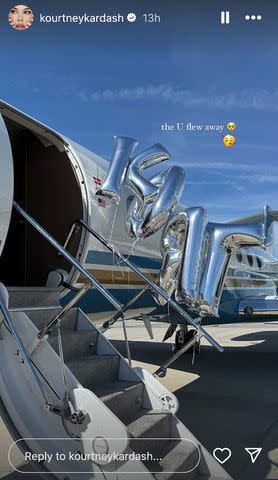 <p>Kourtney Kardashian/Instagram</p> Kourtney Kardashian shares an image of her birthday balloons