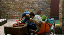 <div class="caption-credit"> Photo by: ABC</div><b>3</b>. Two bros just hanging out and drinking beer with some blown-glass coffee table display balls. <br>