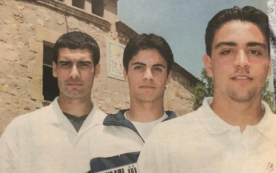 Arteta (centre) attended Barcelona's famed youth academy La Masia