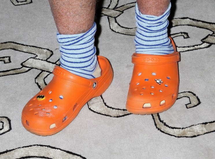 A look at chef Mario Batali’s Crocs. Batali endorsed the shoe company in 2007. (Photo: Getty Images)